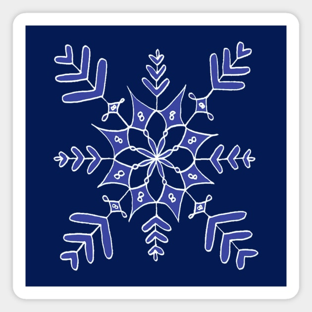 Blue Snowflake Magnet by evilducky